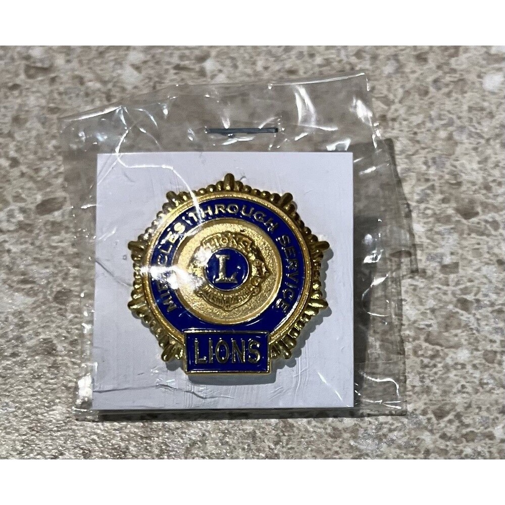 Vintage Lions Club International Miracles Through Service Lapel Pin NIP